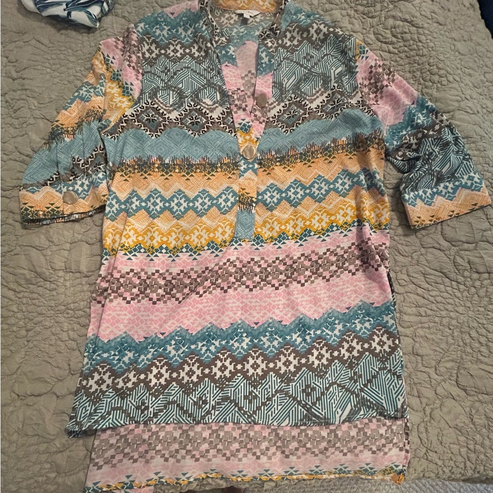 Coral Bay Multicolor Patterned Dress